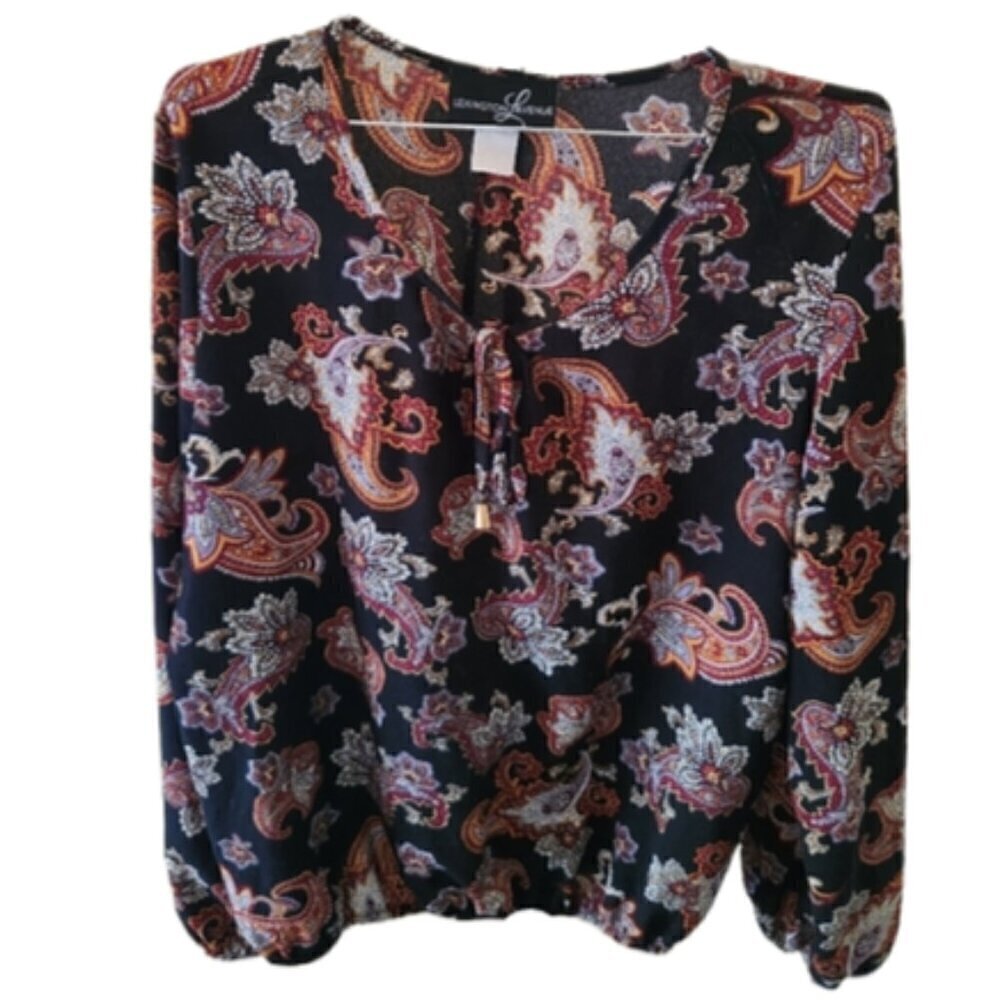 Lexington Avenue Paisley Long Sleeve Blouse